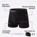 Moisture-Wicking Bamboo Boxers (5-Pack)